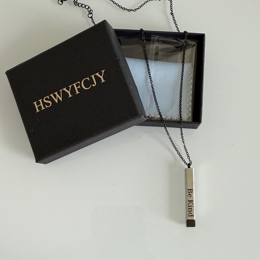 Silver 'Be Kind' Necklace with Hidden Message